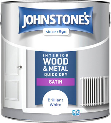 B&Q -  Quick Dry Satin Brilliant White 750Ml
