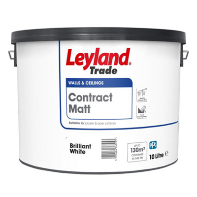 Leyland Trade Contract Brilliant White Matt Wall & Ceiling Emulsion Paint10L from B&Q