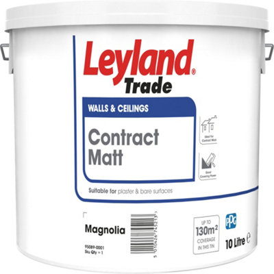 Leyland Trade Contract Magnolia Matt Wall & Ceiling Emulsion Paint10L from B&Q