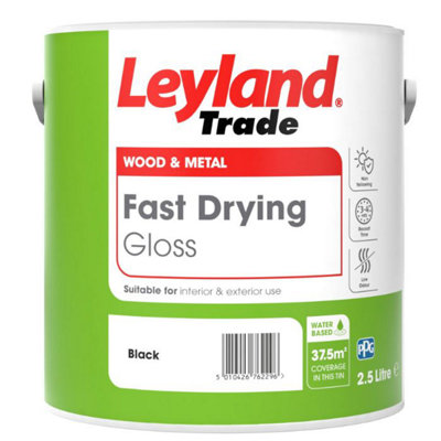 Leyland Trade Fast Drying Gloss Paint Black2.5 Litres from B&Q