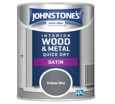 Johnstone's Quick Dry Satin Wood & Metal Paint Urban Sky 750ml Interior Exterior - Image 10
