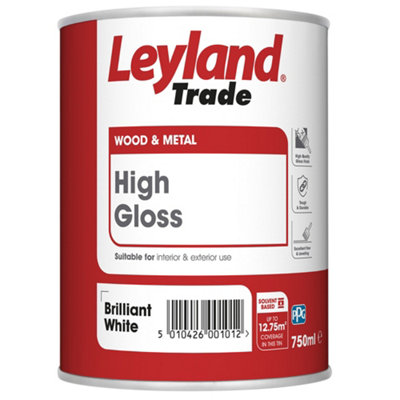 Leyland Trade Pure Brilliant White Gloss Metal & Wood Paint750Ml from B&Q