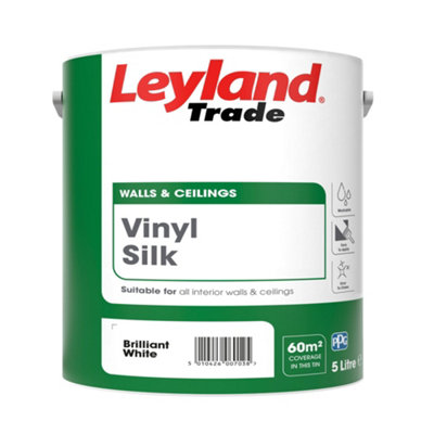 Leyland Trade White Silk Wall & Ceiling Emulsion Paint5L from B&Q