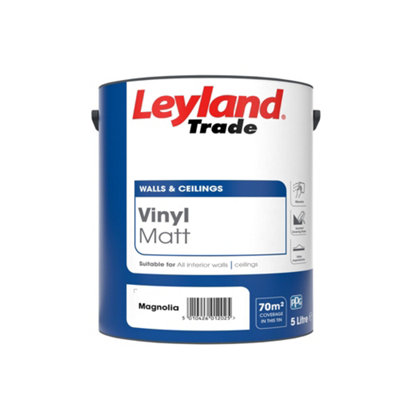 Leyland Trade Magnolia Vinyl Matt Wall & Ceiling Emulsion Paint5L from B&Q