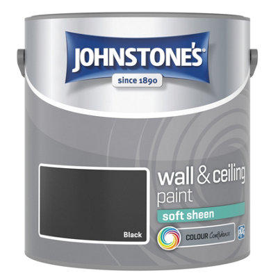 Johnstone's Wall & Ceiling Black Soft Sheen Paint2.5L from B&Q