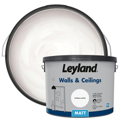 Leyland Pure Brilliant White Matt Wall & Ceiling Emulsion Paint10L from B&Q