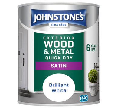 B&Q -  Exterior Quick Dry Satin Brilliant White750Ml