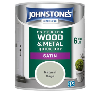 B&Q -  Exterior Quick Dry Satin Natural Sage750Ml