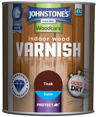 Johnstone's Indoor Teak Varnish Satin750Ml from B&Q