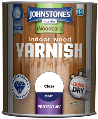 Johnstone's Indoor Clear Varnish Matt750Ml from B&Q