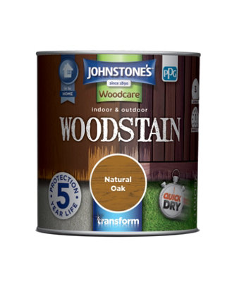 Johnstone's Indoor & Outdoor Woodstain Natural Oak250Ml from B&Q