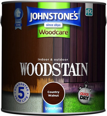 Johnstone's Indoor & Outdoor Woodstain Country Walnut2.5L from B&Q