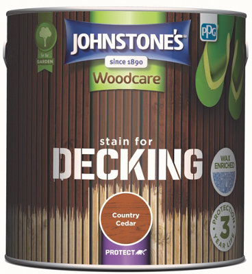Johnstone's Stain For Decking Country Cedar2.5L from B&Q