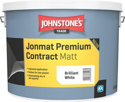 Johnstone's Trade Jonmat Premium Contract Matt White 10L from B&Q