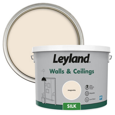 Leyland Magnolia Silk Wall & Ceiling Emulsion Paint10L from B&Q