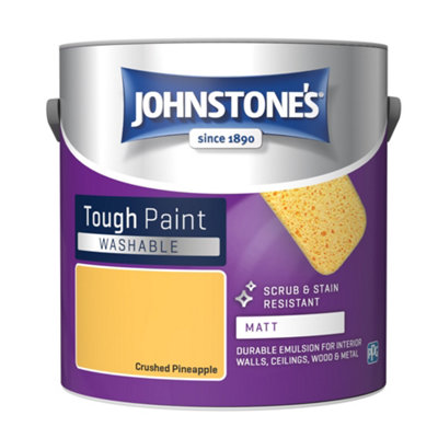 Johnstone's Washable Matt Tough Paint Crushed Pineapple2.5L from B&Q