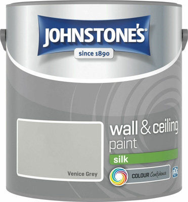 Johnstone's Wall & Ceilings Venice Grey Silk Paint2.5L from B&Q