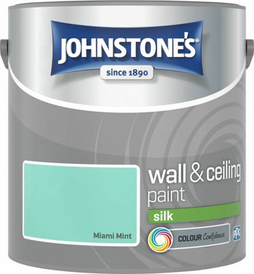 Johnstone's Wall & Ceilings Silk Miami Mint Paint2.5L from B&Q