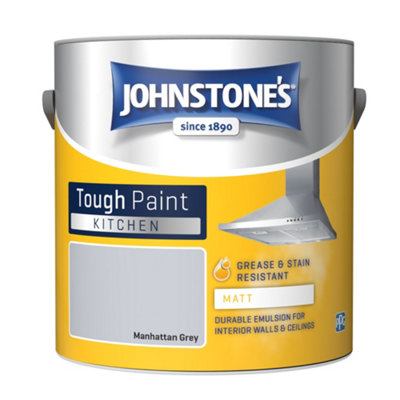 Johnstone's Kitchen Matt Tough Paint Manhattan Grey2.5L from B&Q
