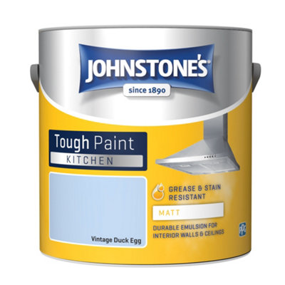 Johnstone's Vintage Duck Egg Matt Emulsion Paint 2.5L - Kitchen - Blue - Image 6