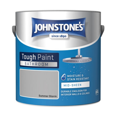 Johnstone's Bathroom Mid-Sheen Tough Paint Summer Storm2.5L from B&Q