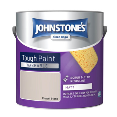 Johnstone's Washable Matt Tough Paint Chapel Stone2.5L from B&Q