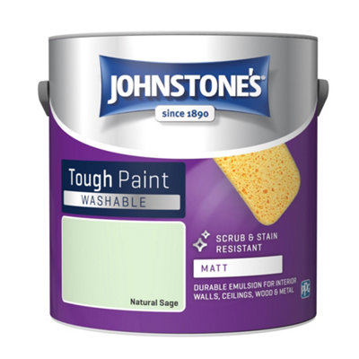 Johnstone's Washable Matt Tough Paint Natural Sage2.5L from B&Q