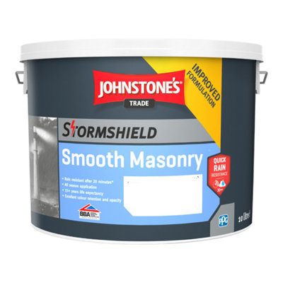 Johnstone's Trade Johnstones Trade Stormshield Smooth Masonry Magnolia 10L from B&Q