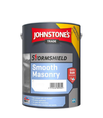 Johnstones Trade Stormshield Smooth Masonry PaintBrilliant White10 Litre from B&Q