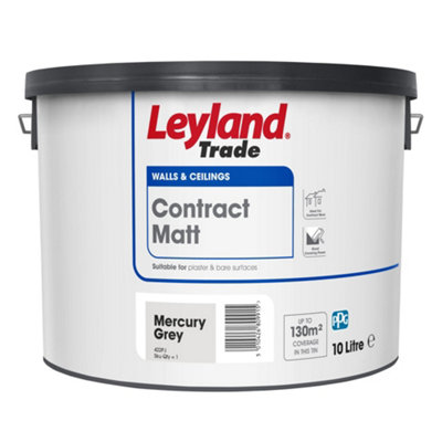 Leyland Trade Grey Matt Wall & Ceiling Emulsion Paint10L from B&Q