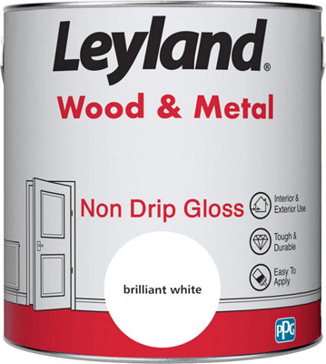 Leyland Wood & Metal Brilliant White Non Drip Gloss 2.5L from B&Q
