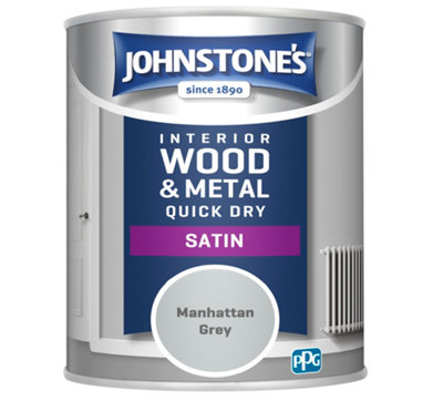 Johnstone's Quick Dry Satin Manhattan Grey 750Ml from B&Q