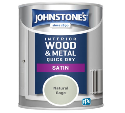 Johnstone's Quick Dry Satin Paint - Natural Sage Green - 750ml - Metal & Wood - Image 6