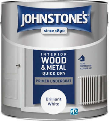 Johnstone's Quick Dry Primer Undercoat Brilliant White 2.5L from B&Q