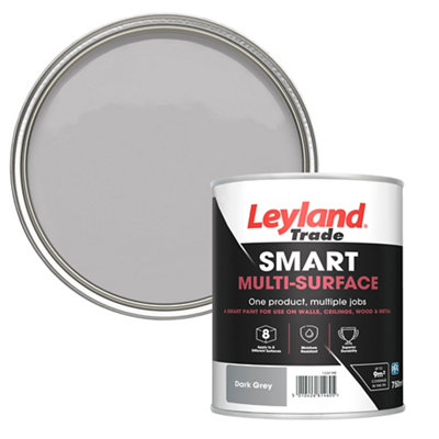 Leyland Trade Smart Dark Grey Mid Sheen Multi-Room Multi-Surface Paint750Ml from B&Q