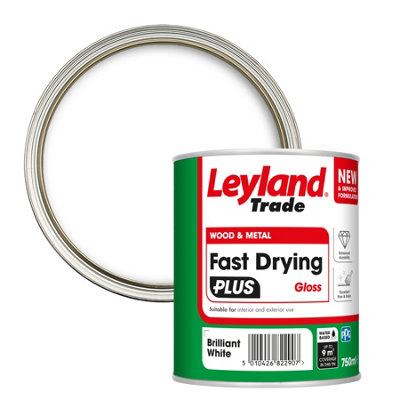 Leyland Trade Fast Dry Plus Brilliant White Gloss Metal & Wood Paint750Ml from B&Q