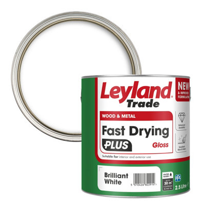 Leyland Trade Fast Dry Plus Brilliant White Gloss Metal & Wood Paint2.5L from B&Q