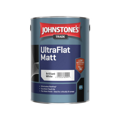 Johnstone's Trade Johnstone's Ultraflat Matt Brilliant White 5L from B&Q