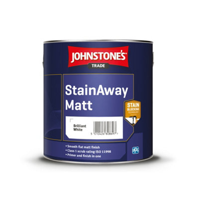 Johnstone's Trade Stainaway Brilliant White Matt Interior Stain Block Paint2.5L from B&Q