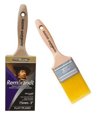Arroworthy Rembrandt Flat Beavertail Paint Brush Set 3Pk1.5"2"3" from B&Q