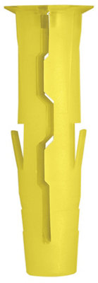 Rawlplug Uno Nylon Wall Plug (Dia)5Mm (L)24Mm, Pack Of 96 Yellow