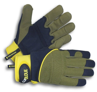 Clip Glove Clipglove Men's Shock Absorber Gardening GlovesPadded Synthetic Leather & Neoprene With CarabinerLarge from B&Q