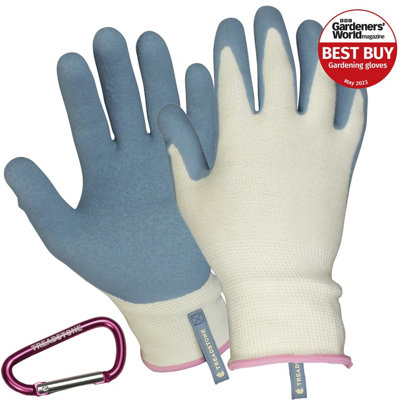 Clip Glove Clipglove Ladies Bamboo Gardening GlovesNatural Skin Friendly Breathable Latex Grip With CarabinerSmall from B&Q
