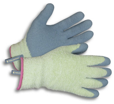 Clip Glove Clipglove Ladies Cosy Gardening GlovesWarm Chenille Lining & Soft Latex Grip With CarabinerMedium from B&Q