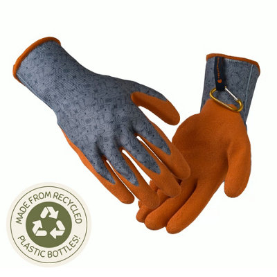 Clip Glove Clipglove Men's Bottle Recycled Gardening GlovesSustainable Latex Grip With Carabiner ClipMedium from B&Q
