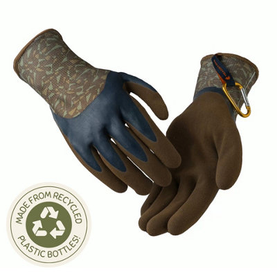 Clip Glove Clipglove Men's Bottle Plus Recycled Gardening GlovesDouble Dipped Water Resistant Latex With CarabinerLarge from B&Q