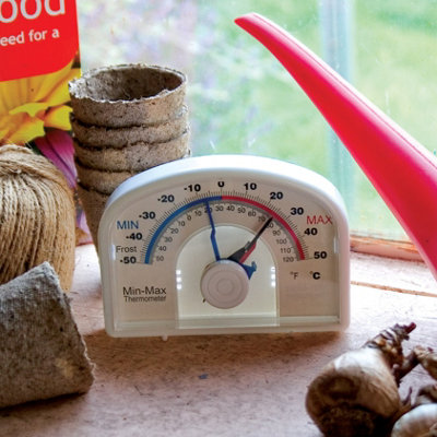 The Good Life Treadstone Greenhouse Analogue Dial Thermometer Max MinCelsius & Fahrenheit from B&Q