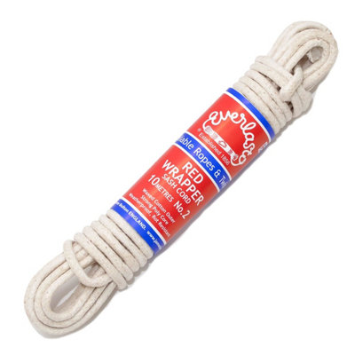Everlasto 'red Wrapper' Uk Made Quality Waxed Cotton Sash Cord No.2 (6mm) X 10M
