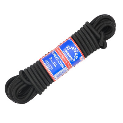 Everlasto Lastoflex Elastic Bungee Cord Shock Cord Rope Black 8mm X 10M from B&Q