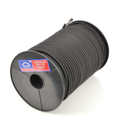 Everlasto Lastoflex Bungee Cord Shock Cord Rope Black 8mm X 100M Reel from B&Q